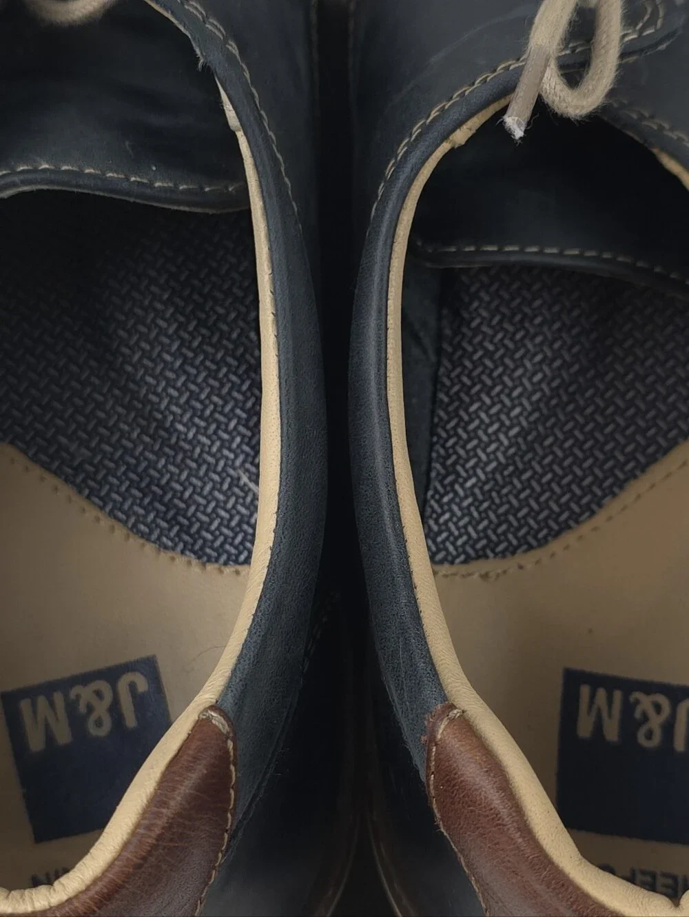 Johnston & Murphy McGuffey 25-8359 Mens 11M Navy Leather Plain Toe Shoes